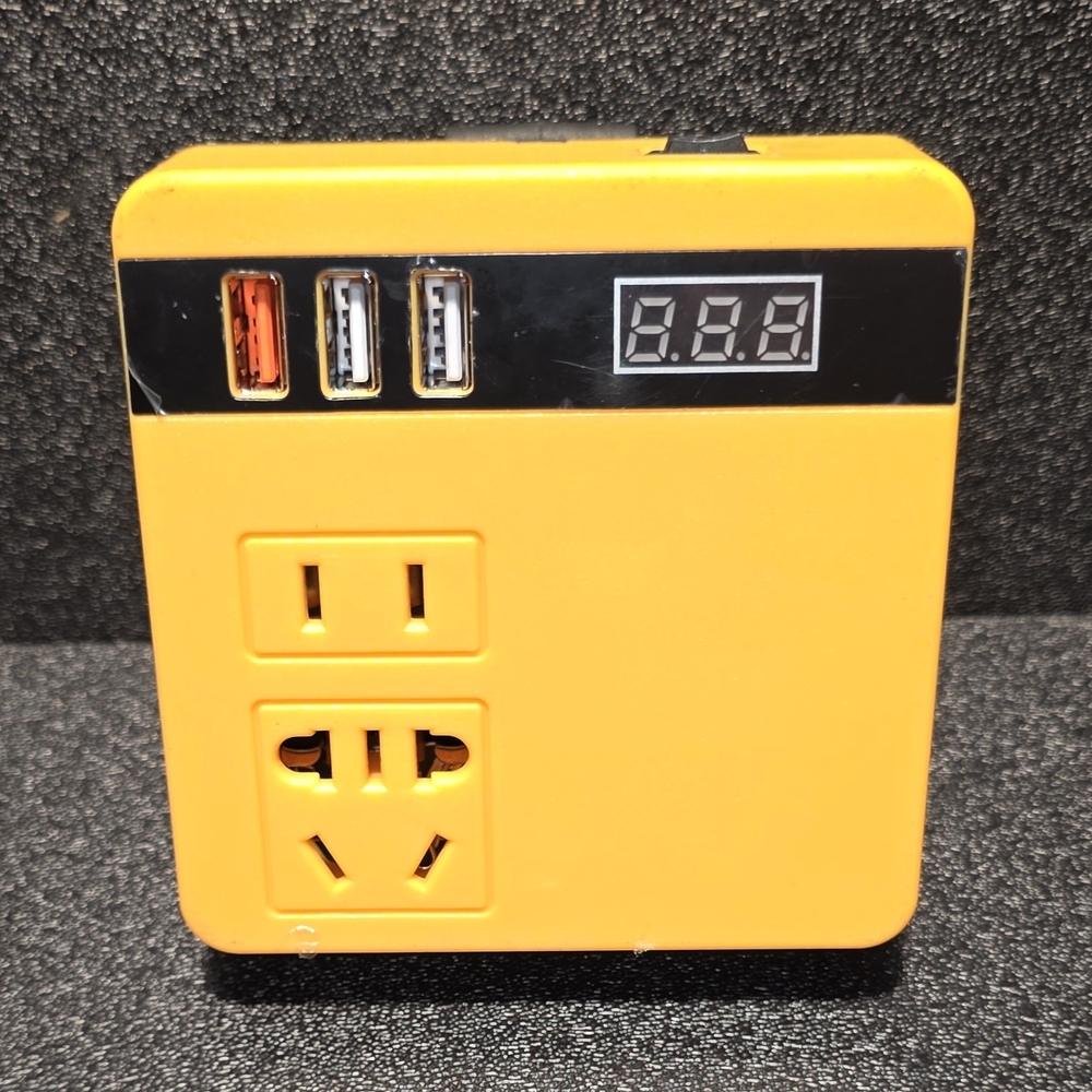 "Dew Yellow" 20v Battery Inverter /w Battery Powered Outlet and USB Ports